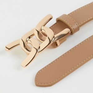 Narrow belt beige